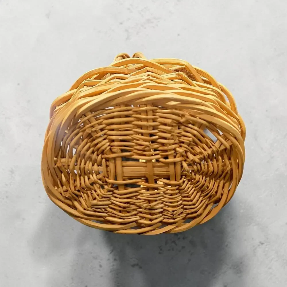 Vintage Wicker Willow Gathering Basket 14.5
